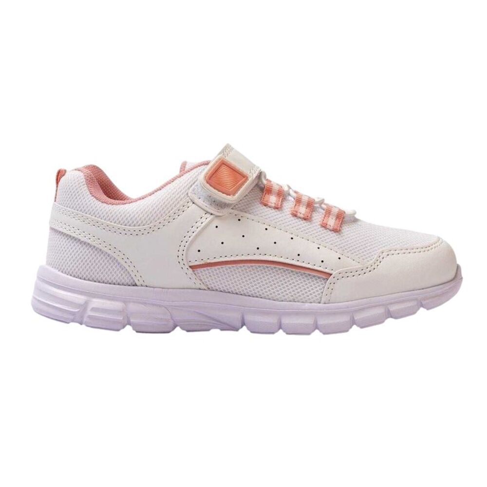 Firetrap Childrens/Kids Hook and Loop Sneakers / White/Pink